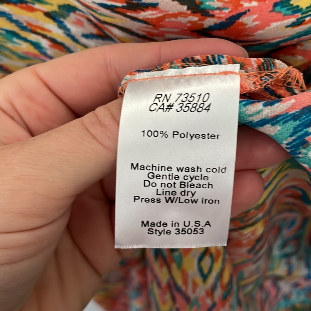 Anthropologie | Uncle Frank | Rainbow Multicolor Kimono Pom Pom Tunic Medium - Picture 10 of 10